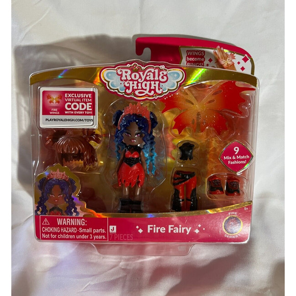 Royale High Fire Fairy Wings Become Rings Exclusive Virtual Code NIB Series 1 - Picture 1 of 12